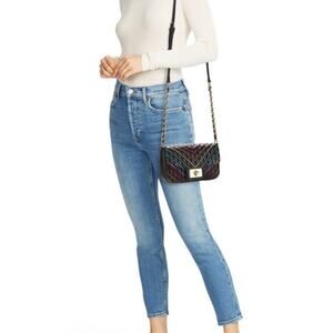 Karl Laggerfeld Agyness Rainbow Quilted Leather Shoulder Bag